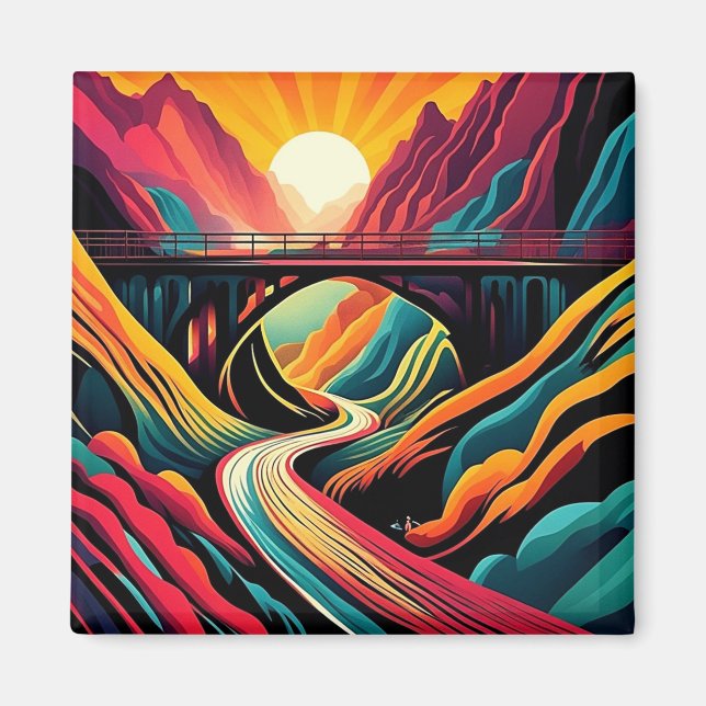 Brücke über Schlucht 1 Magnet (Vorne)