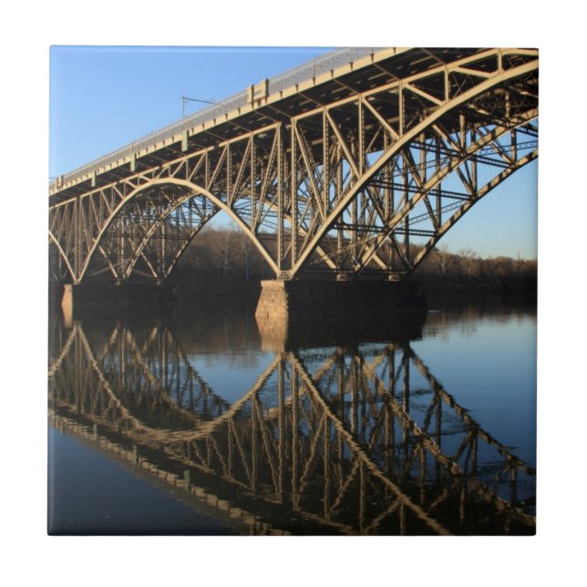 Brücke über Schuylkill Fluss Fliese (Vorderseite)