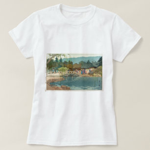 Brücke über Wasser Vintage Japanische Kunst Ukiyo- T-Shirt