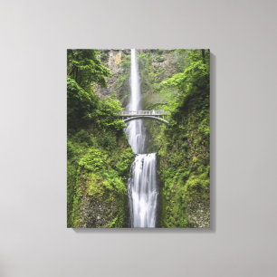 Brücke über Wasserfall Atemberaubende Aussicht Fot Leinwanddruck