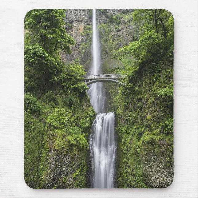 Brücke über Wasserfall Atemberaubender Landschaftl Mousepad (Vorne)