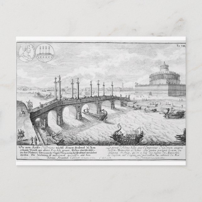 Brücke von Aelius und Hadrian's Mausoleum (Castel  Postkarte (Vorderseite)