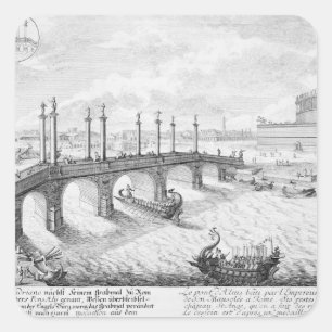 Brücke von Aelius und Hadrian's Mausoleum (Castel  Quadratischer Aufkleber