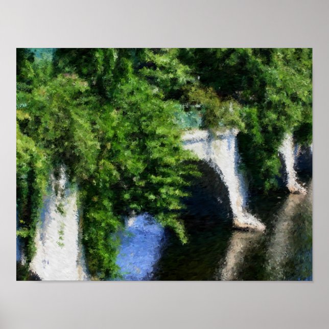 Brücke von Blume beeindruckende Foto Malerei Poster (Vorne)