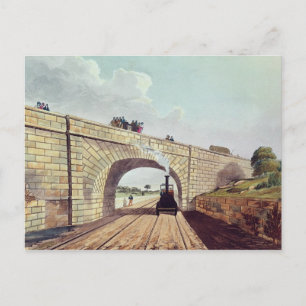 Brücke, von der "Liverpool and Manchester Railway" Postkarte