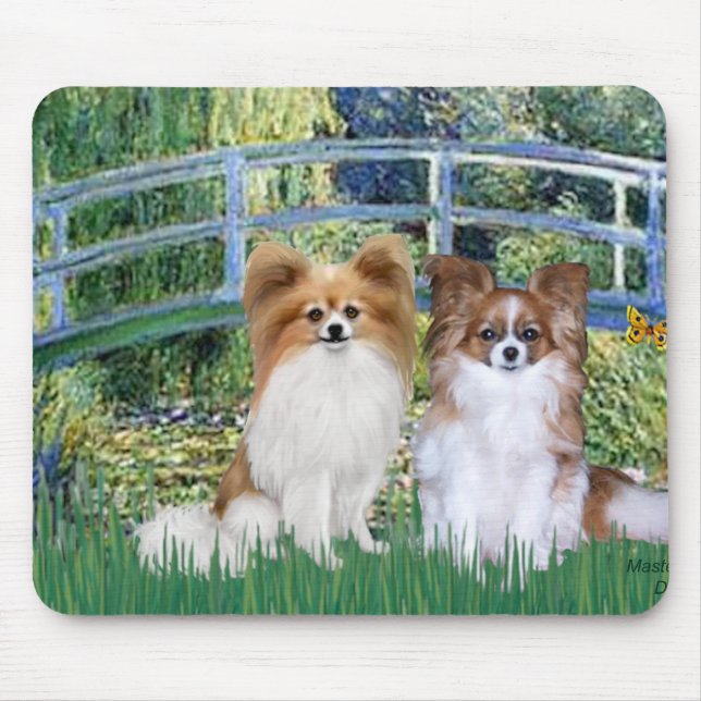 Brücke - Zwei Papillons Mousepad (Vorne)