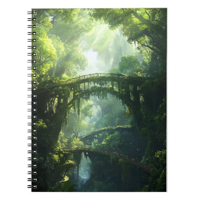 Brücken der smaragdgrünen Canopy - Lush Forest Fan Notizblock (Vorderseite)
