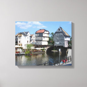 Brücken-Häuser Bad Kreuznachs, Deutschland Leinwanddruck