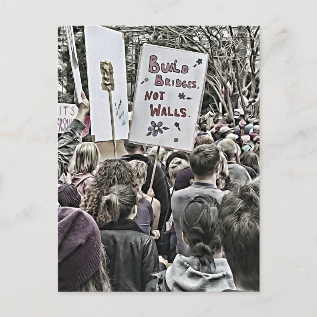 Brücken, nicht Wände Postkarte (Vorderseite)