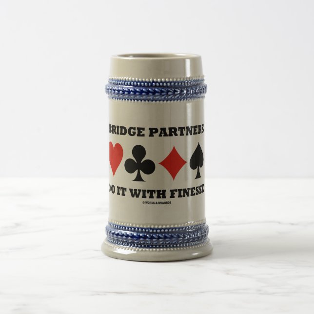 Brücken-Partner tun es mit Finesse (Karten-Anzüge) Bierglas (Mittel)