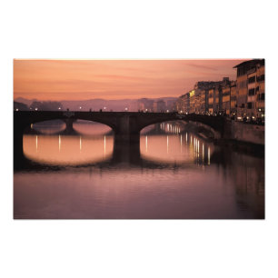 Brücken über den Arno bei Sonnenuntergang, 2 Fotodruck