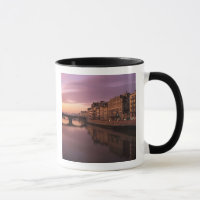 Brücken über den Arno bei Sonnenuntergang,