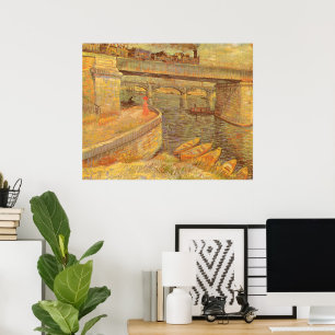 Brücken über die Seine von Vincent van Gogh Poster