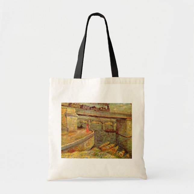 Brücken über Seine, Asniers von Vincent van Gogh Tragetasche (Vorne)