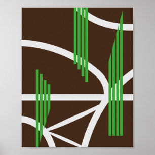 Brücken und Pfade in abstrakter Form Poster