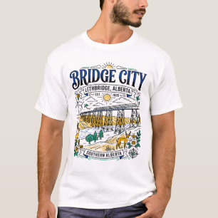 Brückenstadt Lethbridge Alberta Kanada Landschaft T-Shirt