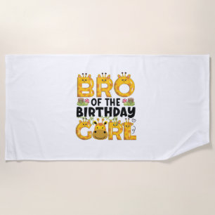 Bruder 1. Geburtstag Girl Giraffe Thema Party Zoo Strandtuch