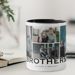 BRÜDER 8 Foto-Collage Modernes Geschenk Tasse