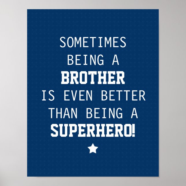 Bruder besser als Superhero - Blau Poster (Vorne)