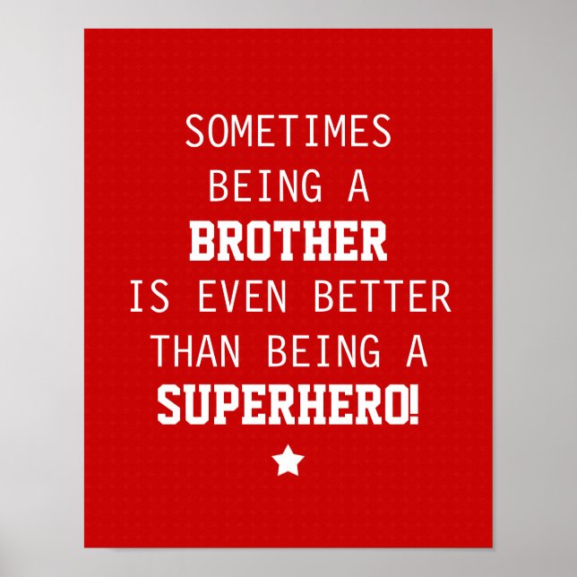 Bruder besser als Superhero Poster (Vorne)