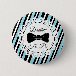 Bruder, blau schwarz Bowtie Baby Showknopf Button