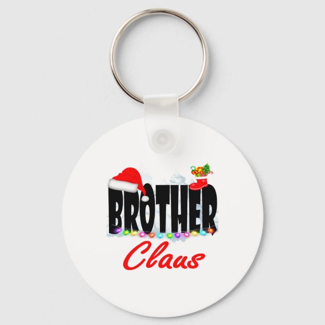 Bruder Claus Weihnachts-Weihnachtsmannmütze Matchf Schlüsselanhänger (Vorderseite)
