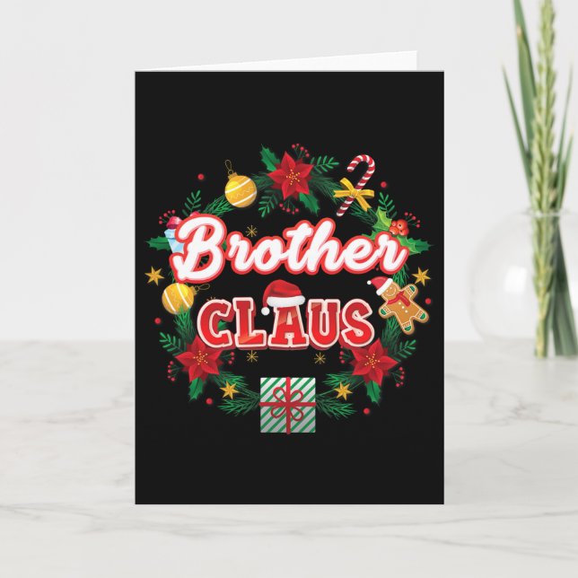 Bruder Claus Weihnachtsmann Laurel Wreath Mistle Karte (Vorderseite)