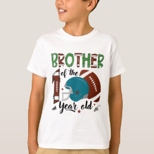 Bruder des 1-jährigen Fußballs 1. Jahr Down Bir T-Shirt