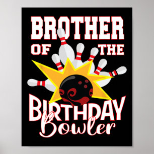 Bruder des Bowler-Kid-Bowling-Party Poster