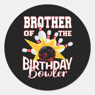 Bruder des Bowler-Kid-Bowling-Party Runder Aufkleber