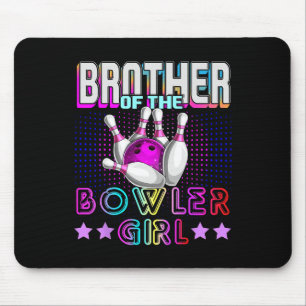 Bruder des Bowling der Bowler Girl Matching Family Mousepad