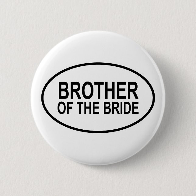 Bruder des Braut-Wedding Ovals Button (Vorderseite)