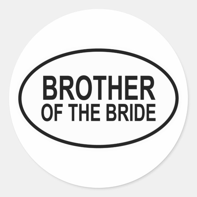Bruder des Brautehovals Runder Aufkleber (Vorderseite)
