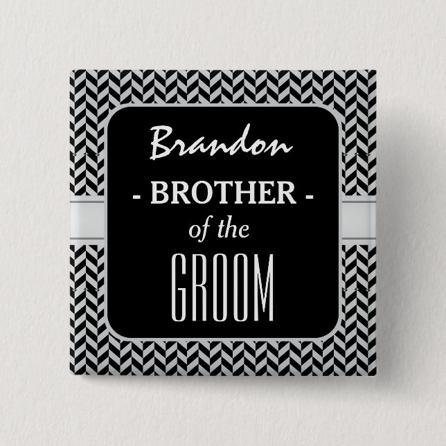 BRUDER des BRÄUTIGAM Trendy Hahnentrittmusters A03 Button (Vorderseite)