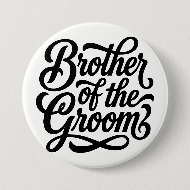 Bruder des Bräutigams Hochzeitsprobe Dinner Button (Vorderseite)