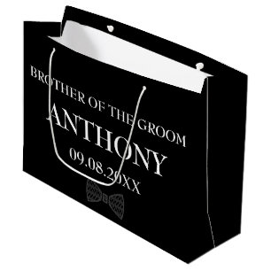 Bruder des Bräutigams Schwarze elegante Geschenke Große Geschenktüte