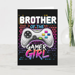 Bruder des Gamer-Girls passendes Videospiel Geburt Karte