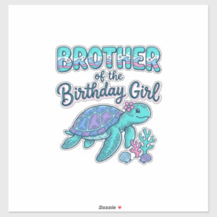 Bruder des Geburtstag-Schildkröten-Shirts Desi Aufkleber