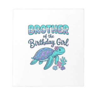 Bruder des Geburtstag-Schildkröten-Shirts Desi Notizblock