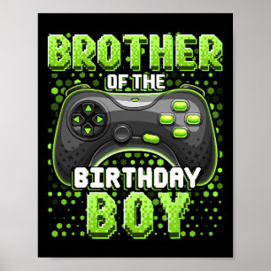 Bruder des Geburtstagsjungen Matching Video Game B Poster