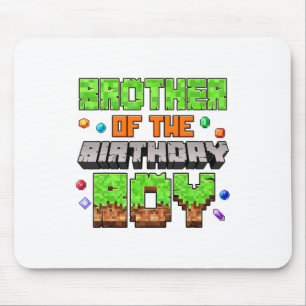 Bruder des Geburtstagsjungen Pixel-Gaming-Videospi Mousepad