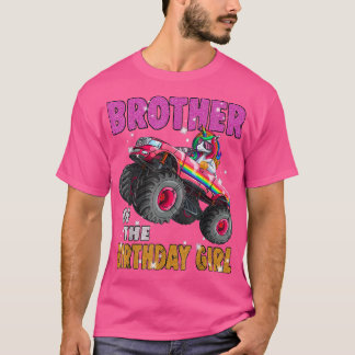 Bruder des Geburtstagsmädchen Unicorn Monster Truc T-Shirt
