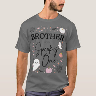 Bruder des Spooky One Girl Erster Geburtstag Rosa T-Shirt