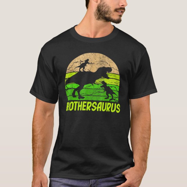 Bruder Dinosaur Brothersaurus 2 Zwei Kinder Christ T-Shirt (Vorderseite)