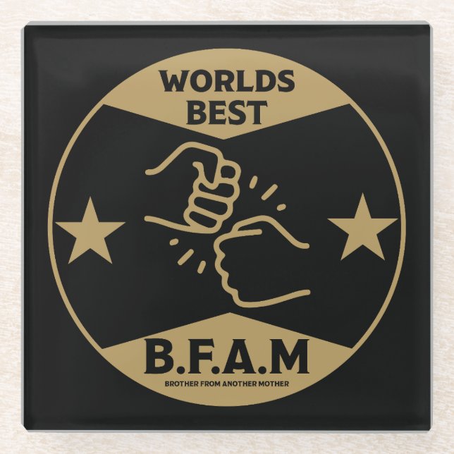 Bruder einer anderen Mutter Glasuntersetzer (Vorderseite)