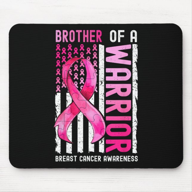 Bruder einer Brustkrebserkrankung USA Flag Awaren Mousepad (Vorne)
