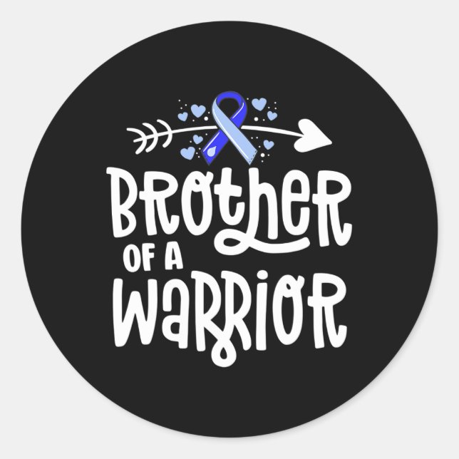 Bruder einer Warrior Hydrocephalus Awareness Famil Runder Aufkleber (Vorderseite)