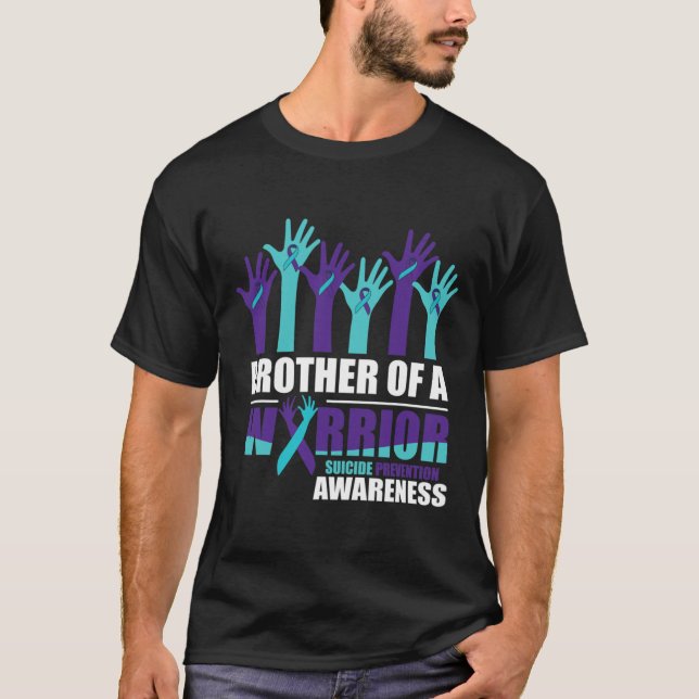 Bruder eines Kriegers Selbstmord Bewusstsein psych T-Shirt (Vorderseite)