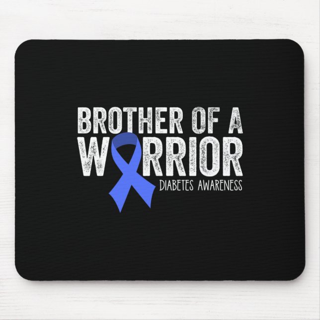 Bruder eines Warrior T1d Diabetiker Blue Ribbon Su Mousepad (Vorne)