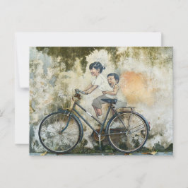 Brüder Fahrrad Postkarte